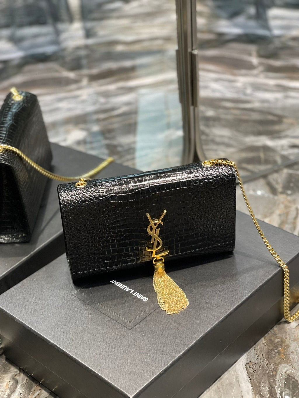 Saint Laurent Kata Medium Chain Bag With Tassel 24cm