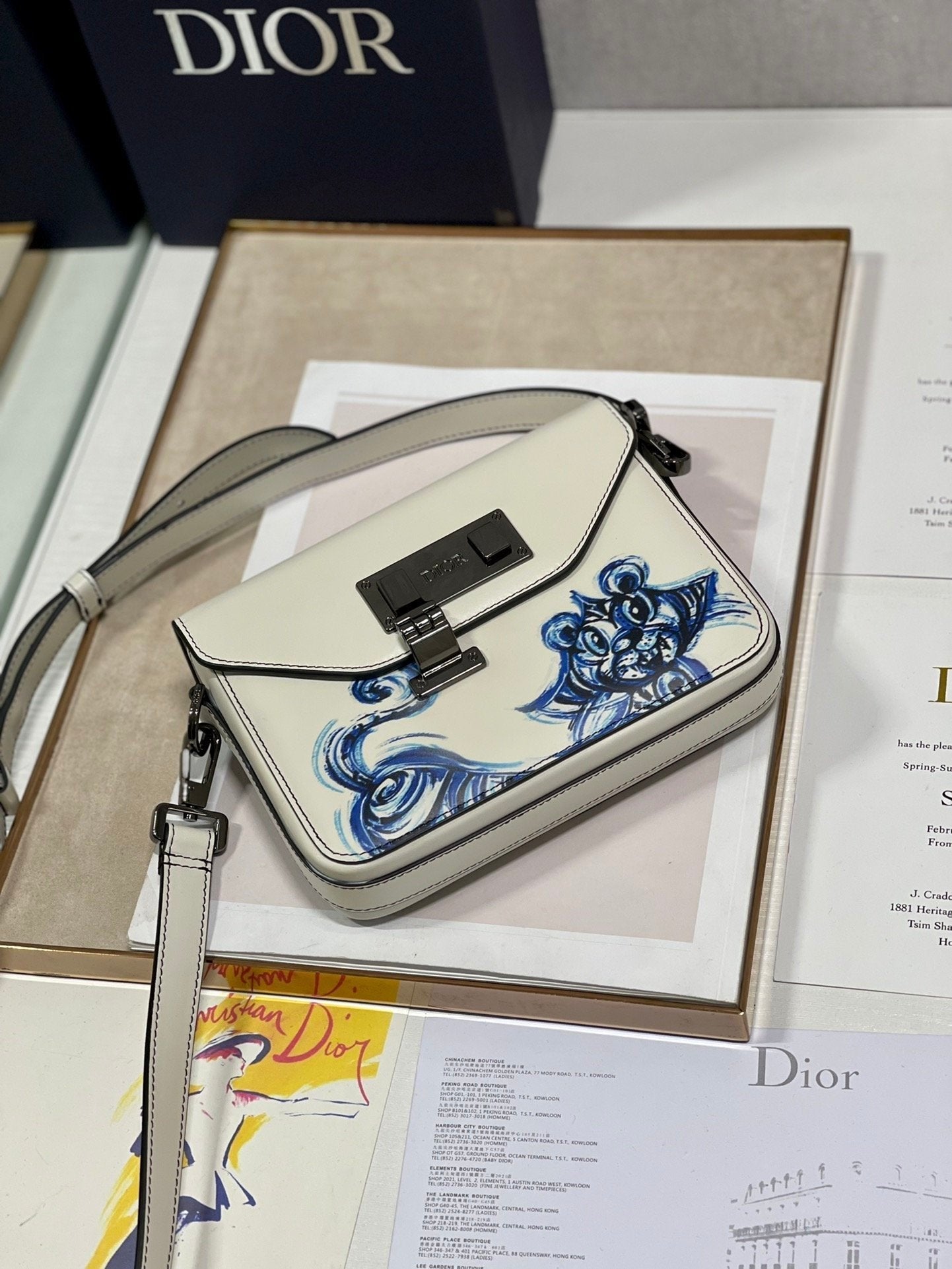 Christian Dior Paris Bag 19cm White