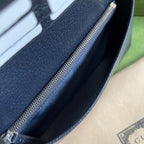 Gucci Horsebit 1955 Wallet With Chain Beige And Blue For Women 7.5in/19cm