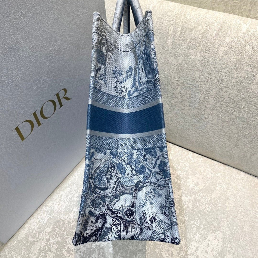 Christina Dior Book Tote Bag 42cm Blue