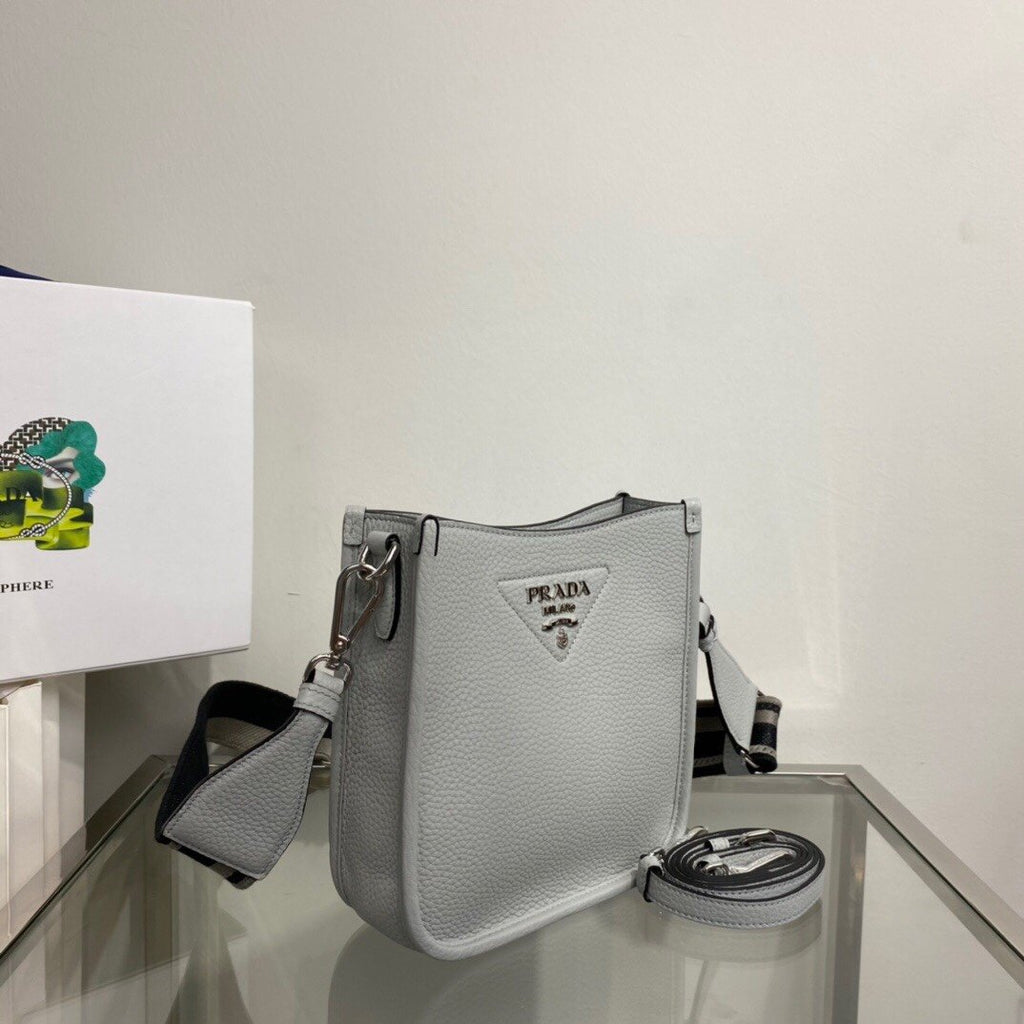 Prada Mini Shoulder Bag Grey For Women, Women’s Bags 7.9in/20cm