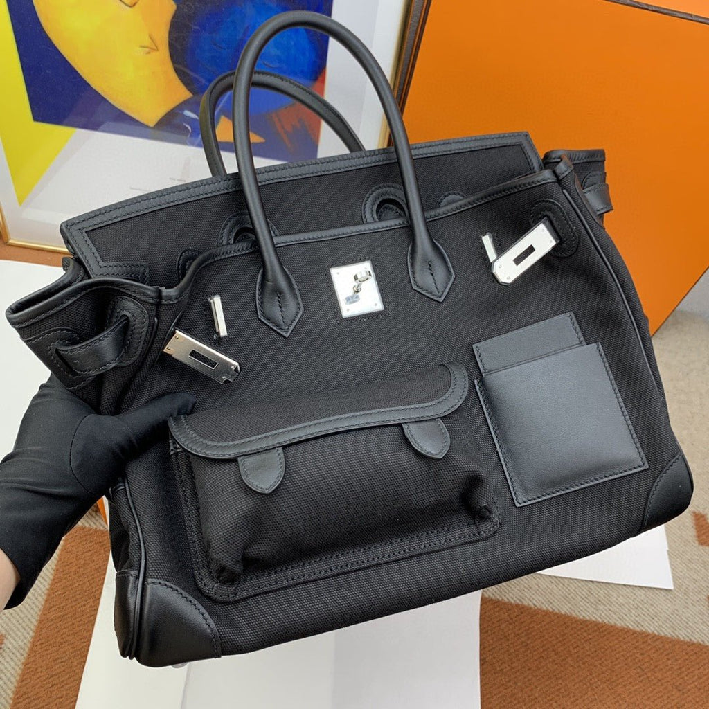 Hermes Birkin Cargo 35 Black, SIlver Toned Hardware Bag For Women, Women’s Handbags, Shoulder Bags 13.8in/35cm