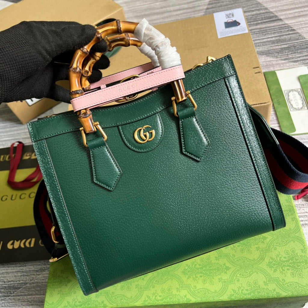 Gucci Diana Medium Tote Bag Green For Women, Women’s Bags 11in/27cm GG ‎