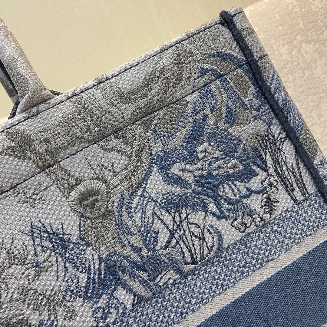 Christina Dior Book Tote Bag 42cm Blue