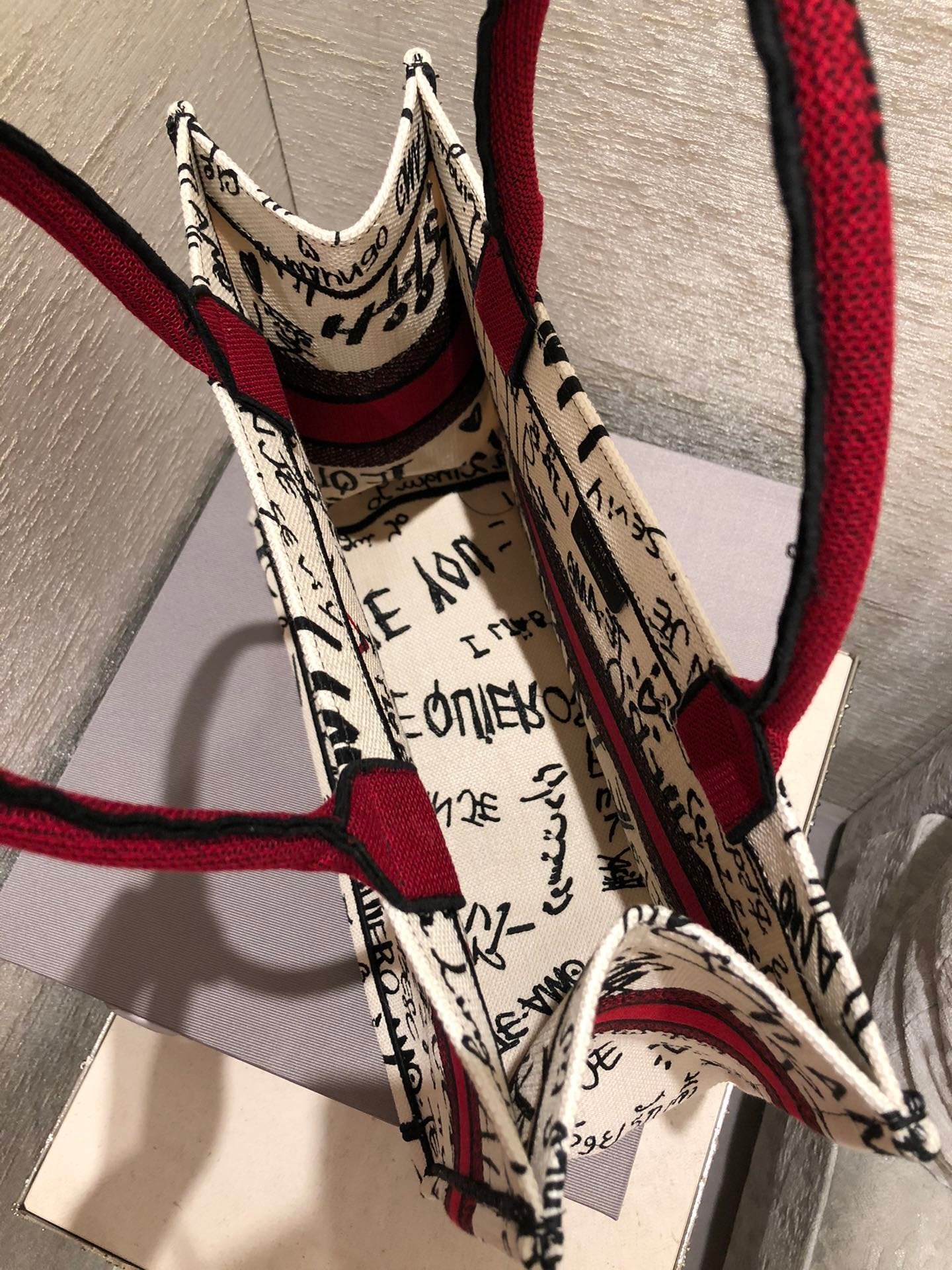 Christian Dior Red Mini Book Tote 36cm