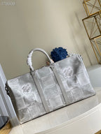 Louis Vuitton Keepall Bandouliere 50cm Damier Salt Canvas Spring/Summer Collection N50059, Grey