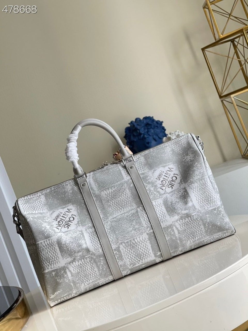 Louis Vuitton Keepall Bandouliere 50cm Damier Salt Canvas Spring/Summer Collection N50059, Grey