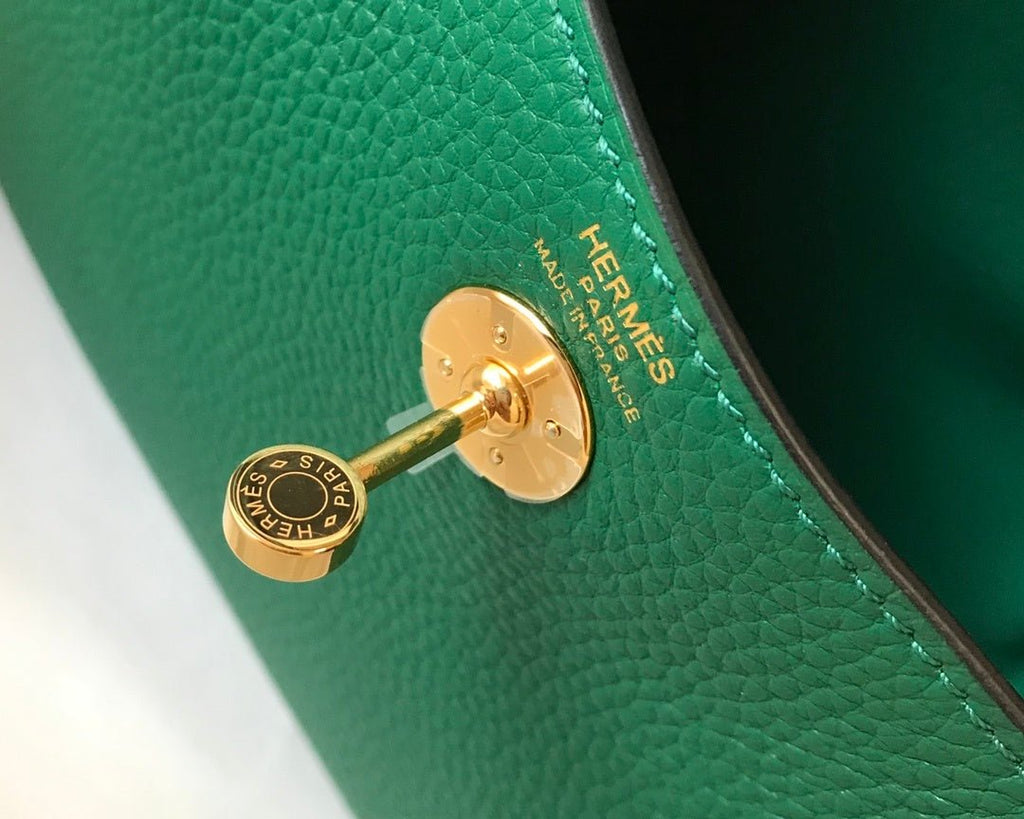 Hermes Lindy Mini Clemence Bag Green For Women, Women’s Handbags, Shoulder And Crossbody Bags 7.5in/19cm