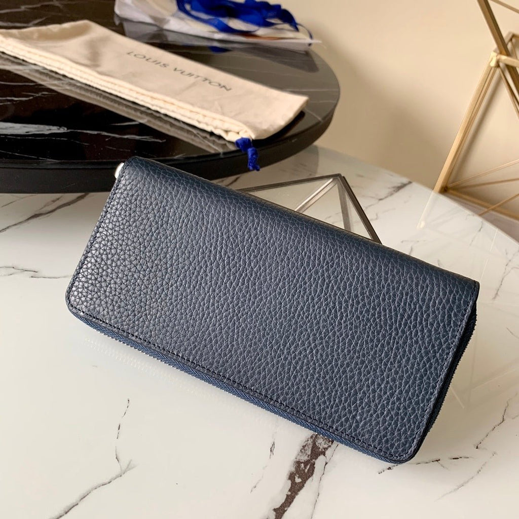 Louis Vuitton Taurillon Clutch Wallet 20cm Blue
