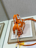 Christian Dior Mini Vibe Zip Bowling Bag 17cm Orange