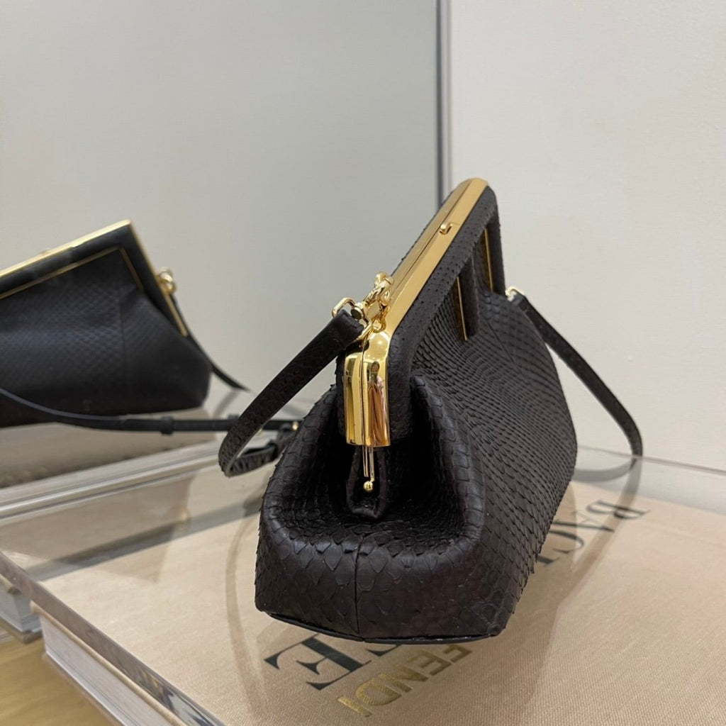 Fendi First Small Python Bag 26cm Brown