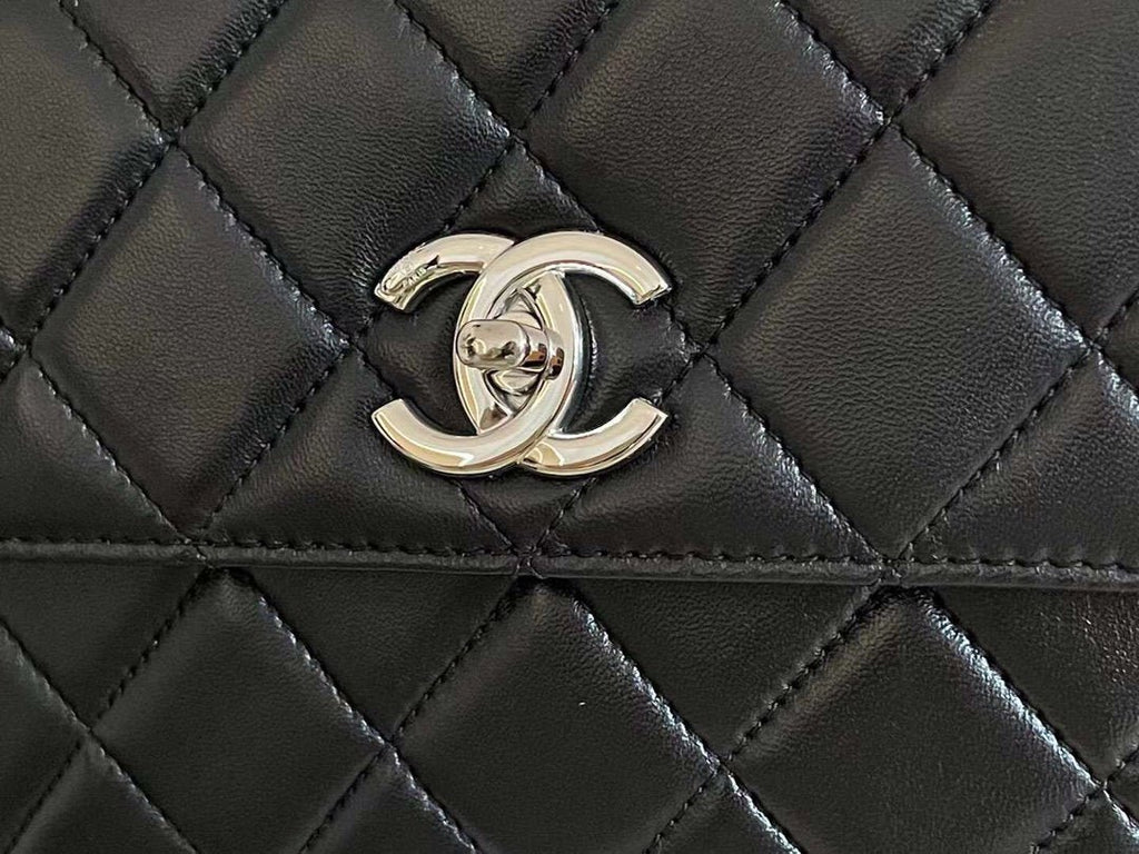 Chanel Classic Flap Bag Silver Hardware 25cm Black
