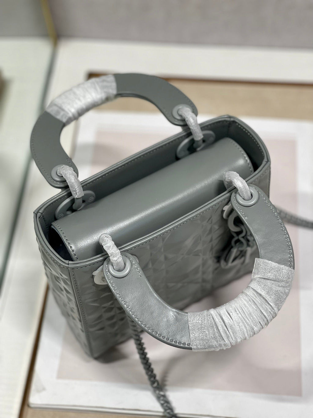 Christian Dior Lady Dior Bag 17cm Dark Grey