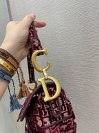 Christian Dior Red Saddle Bag 25cm