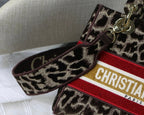 Christian Dior Medium Lady D-Lite Bag 24cm Leopard Brown