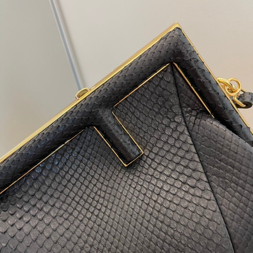 Fendi First Small Python Bag 26cm Black