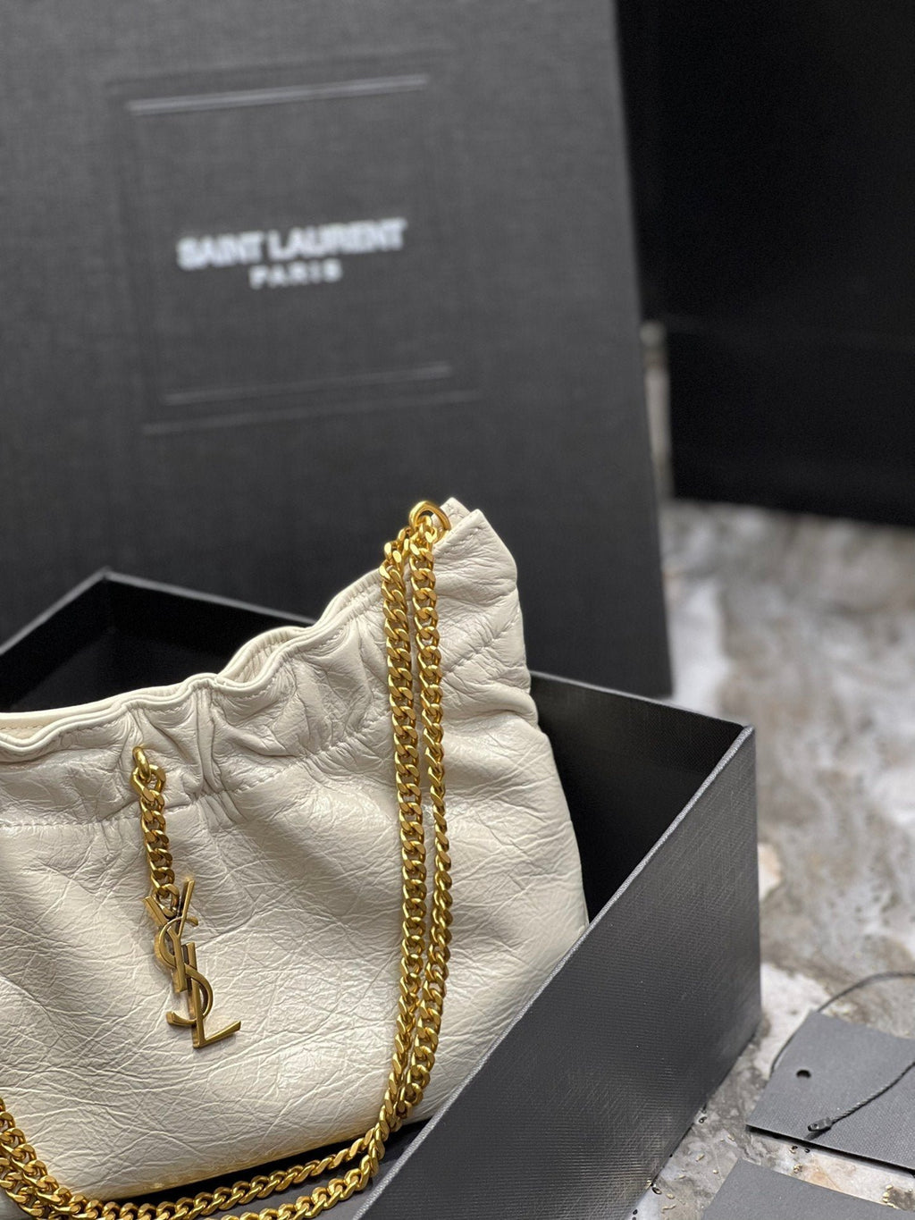 Saint Laurent Paris Mini Bag With Gold Hardware 24cm