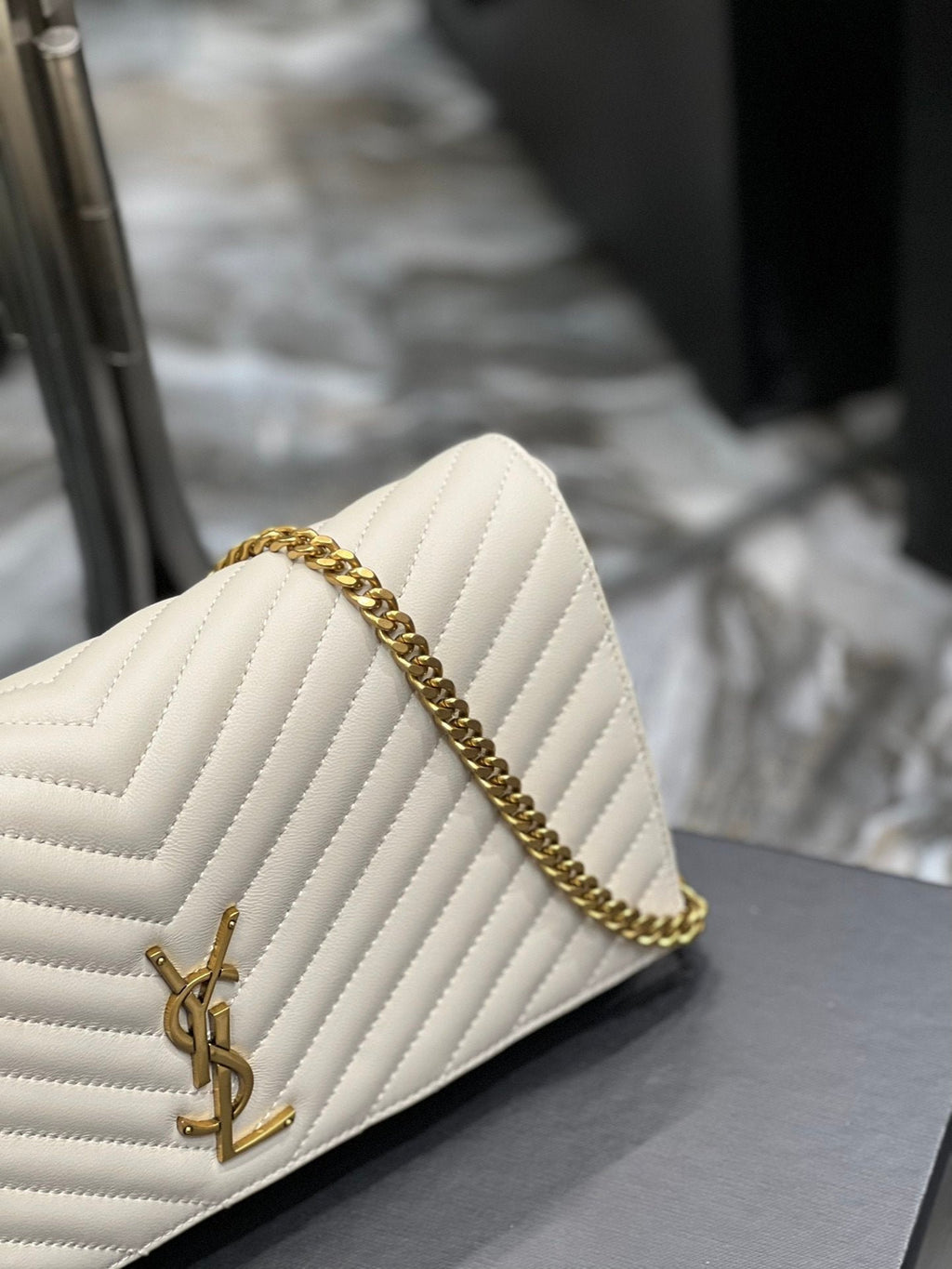 Saint Laurent Kata 99 Chain Bag With Gold Hardware 26cm