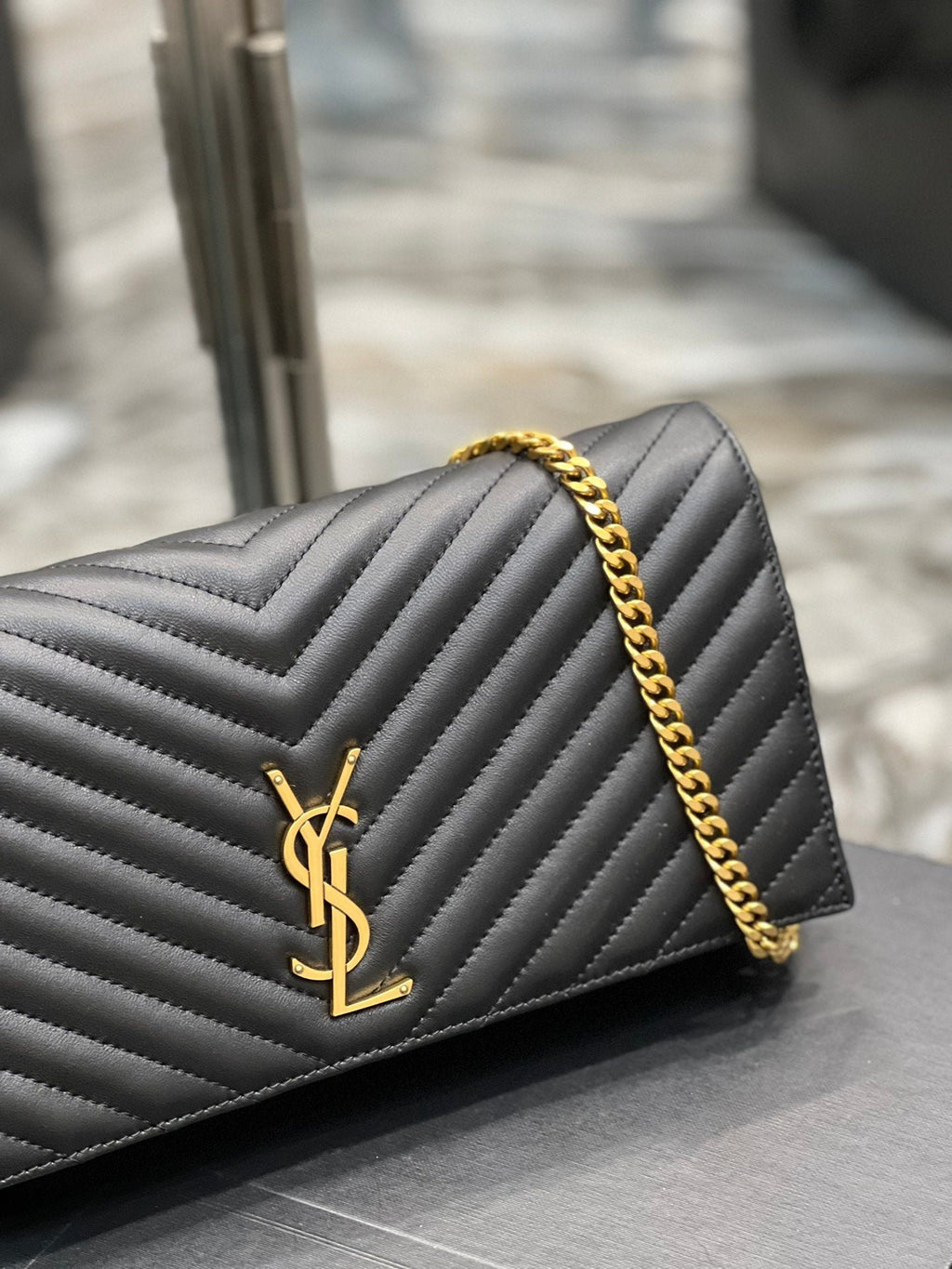 Saint Laurent Kata 99 Chain Bag With Gold Hardware 26cm