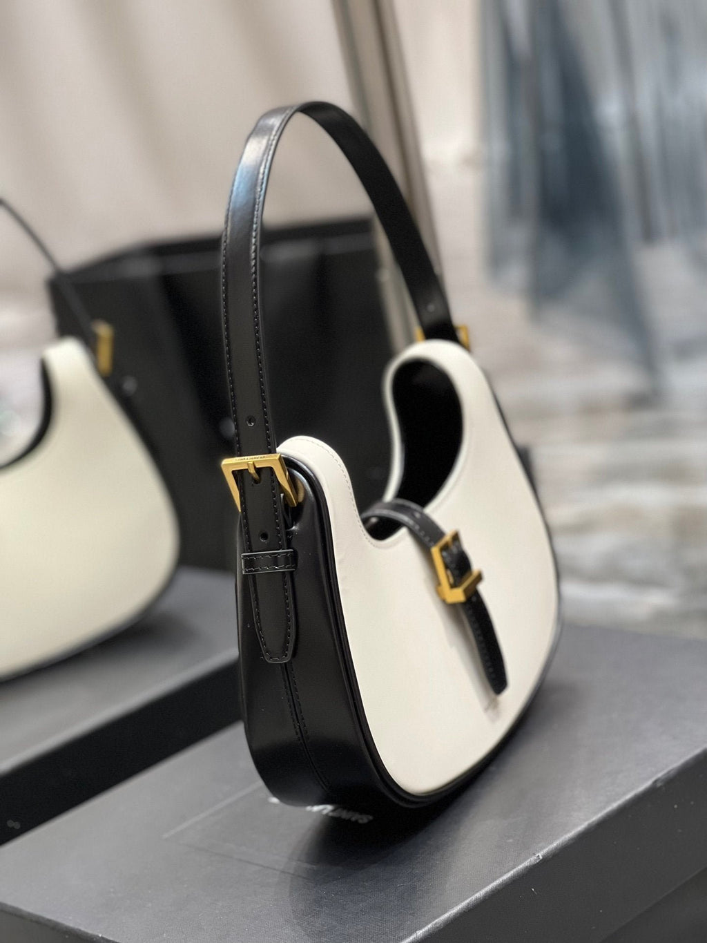 Saint Laurent Le Fermoir Hobo Bag With Gold Hardware 24cm