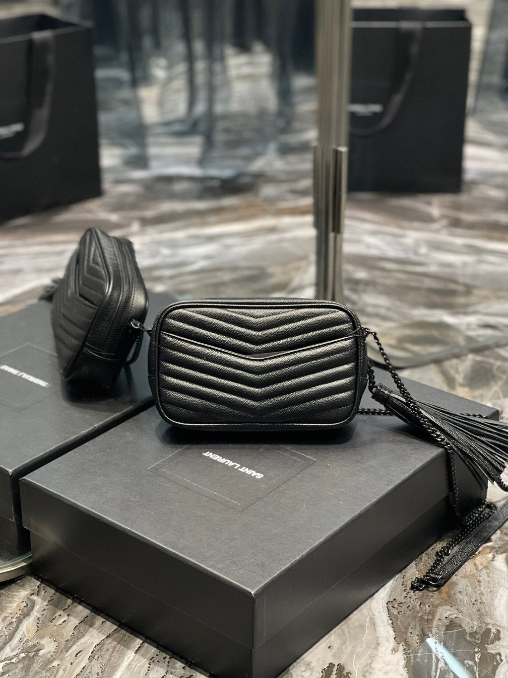 Saint Laurent Lou Mini Bag With Black Hardware 18cm