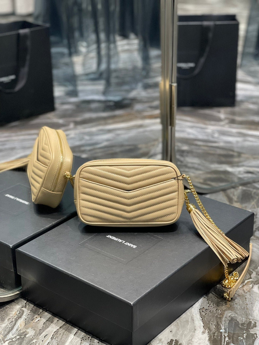 Saint Laurent Lou Mini Bag With Gold Hardware 18cm