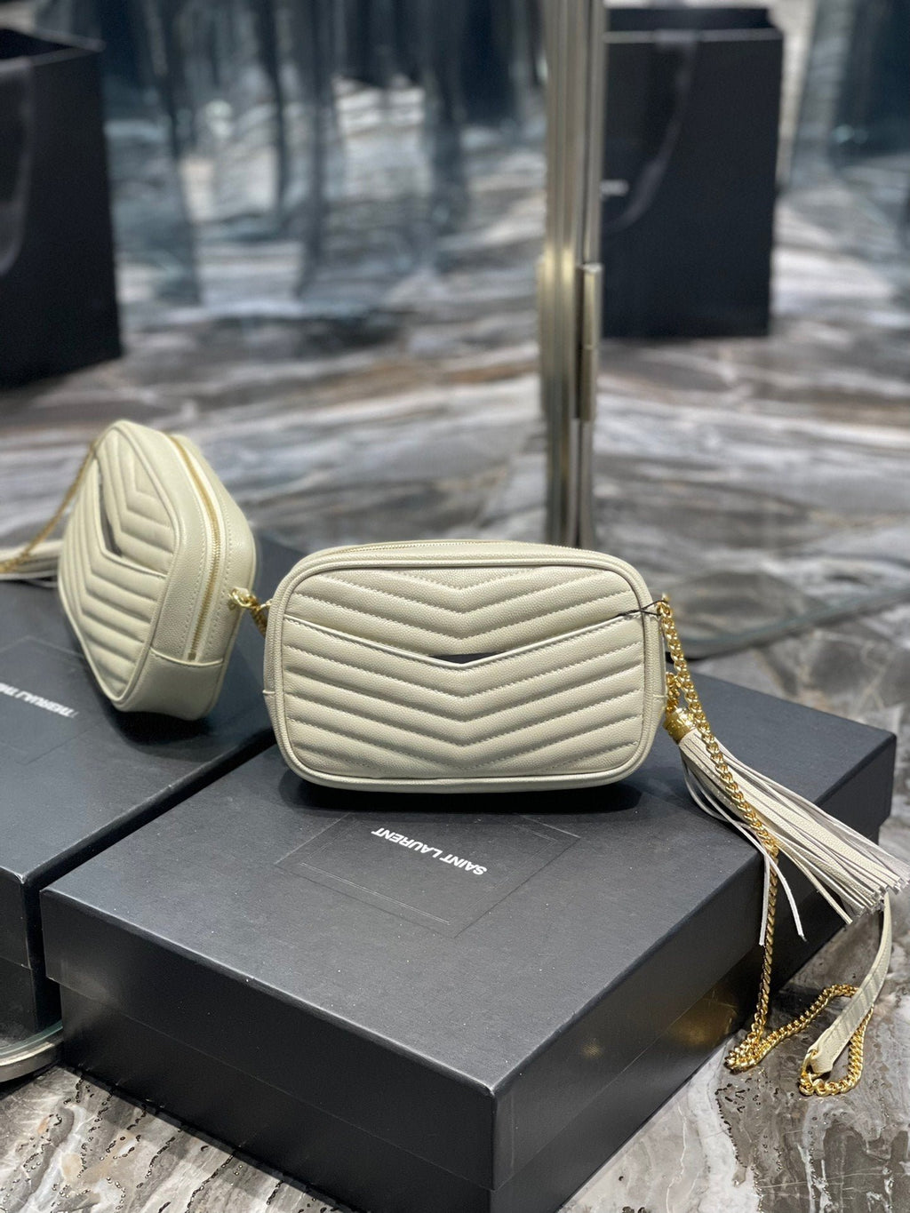Saint Laurent Lou Mini Bag With Gold Hardware 18cm