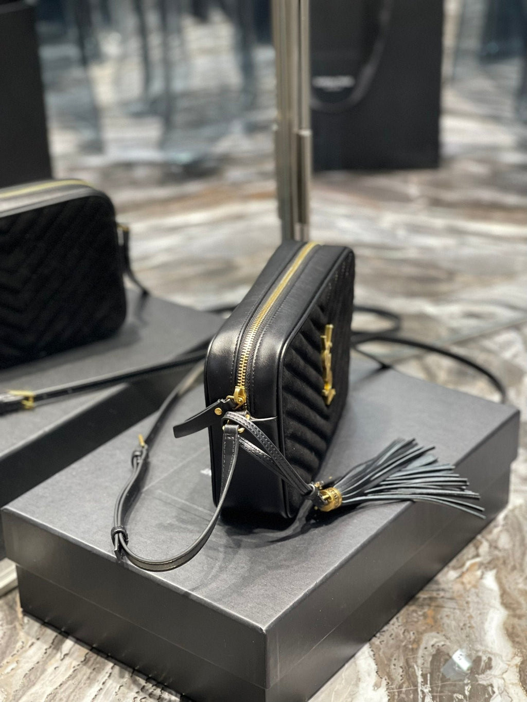 Saint Laurent Lou Camera Bag With Gold Hardware 23cm
