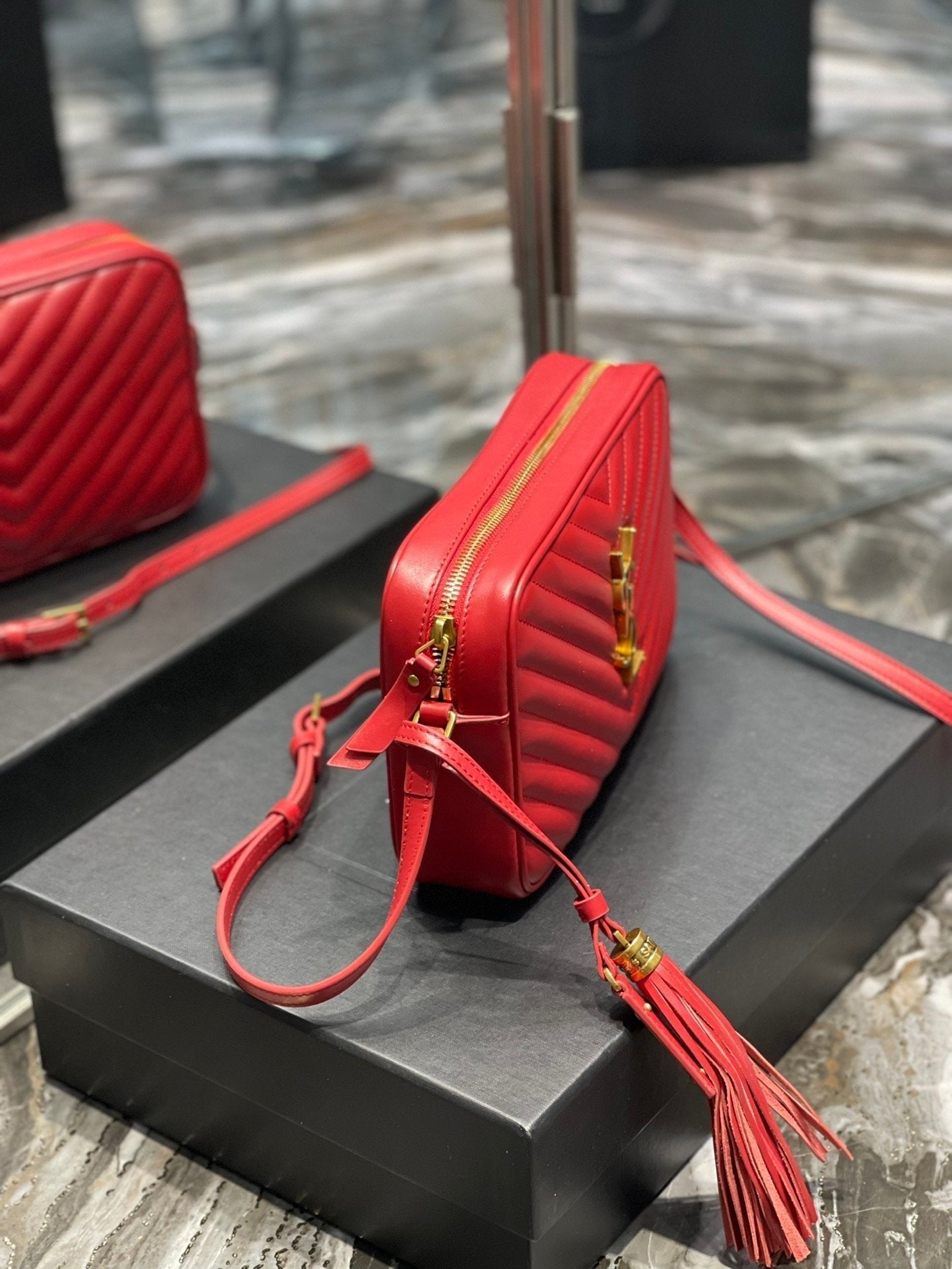 Saint Laurent Lou Camera Bag With Gold Hardware 23cm