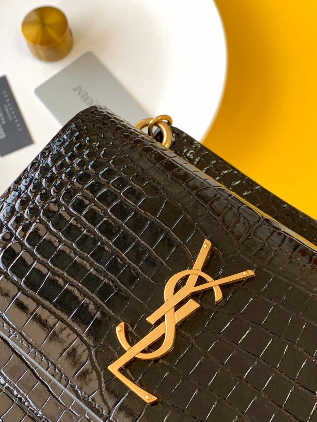 Saint Laurent Sunset Chain Bag With Gold Hardware 19cm