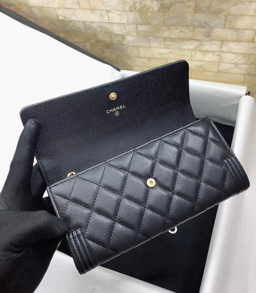 CO-CO Chanel Long Flap Wallet With Gold Hardware 20cm