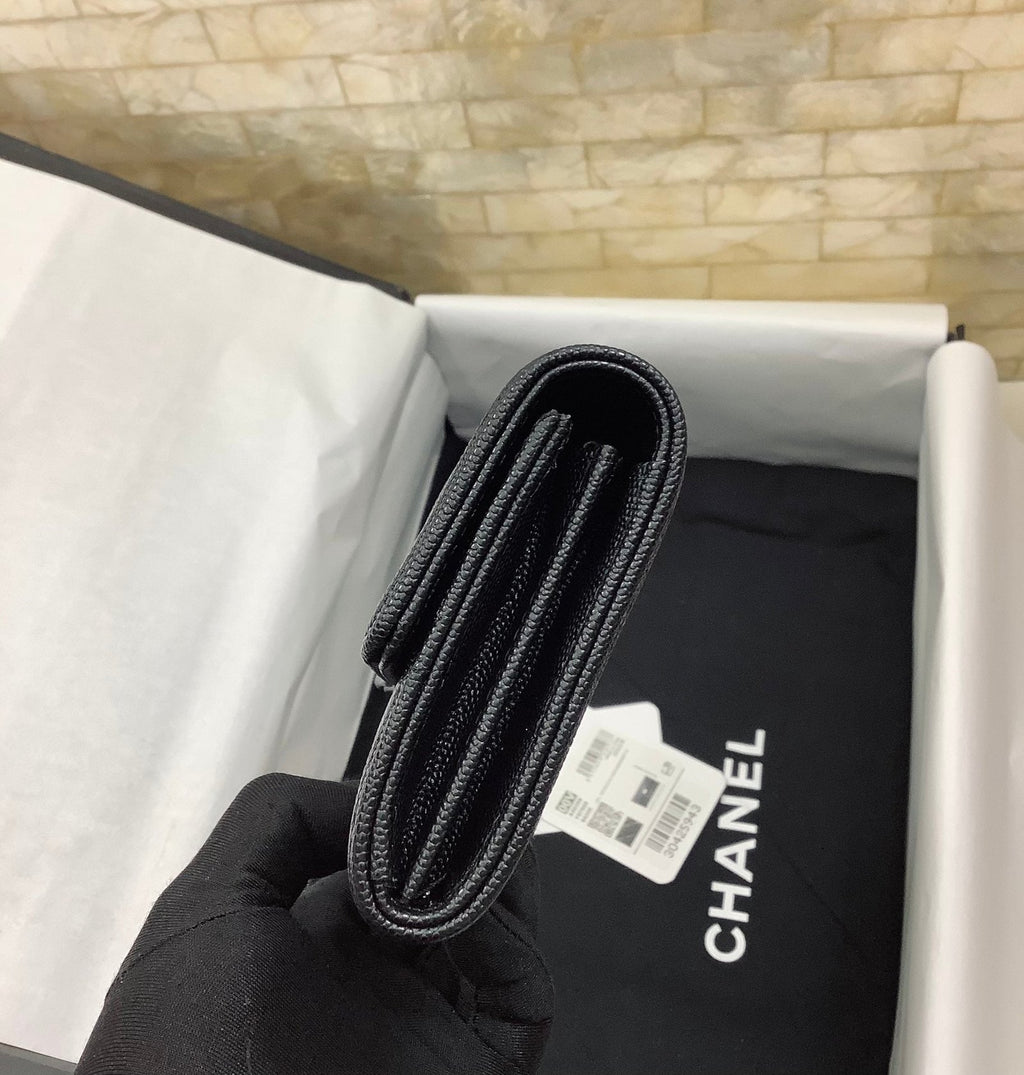 CO-CO Chanel Long Flap Wallet With Silver Hardware 20cm