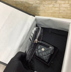 CO-CO Chanel Card Holder With Silver Hardware 19cm
