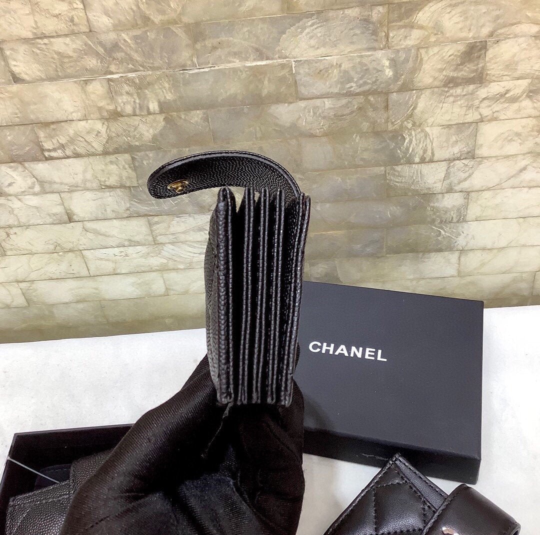 CO-CO Chanel Card Holder With Gold Hardware 10cm