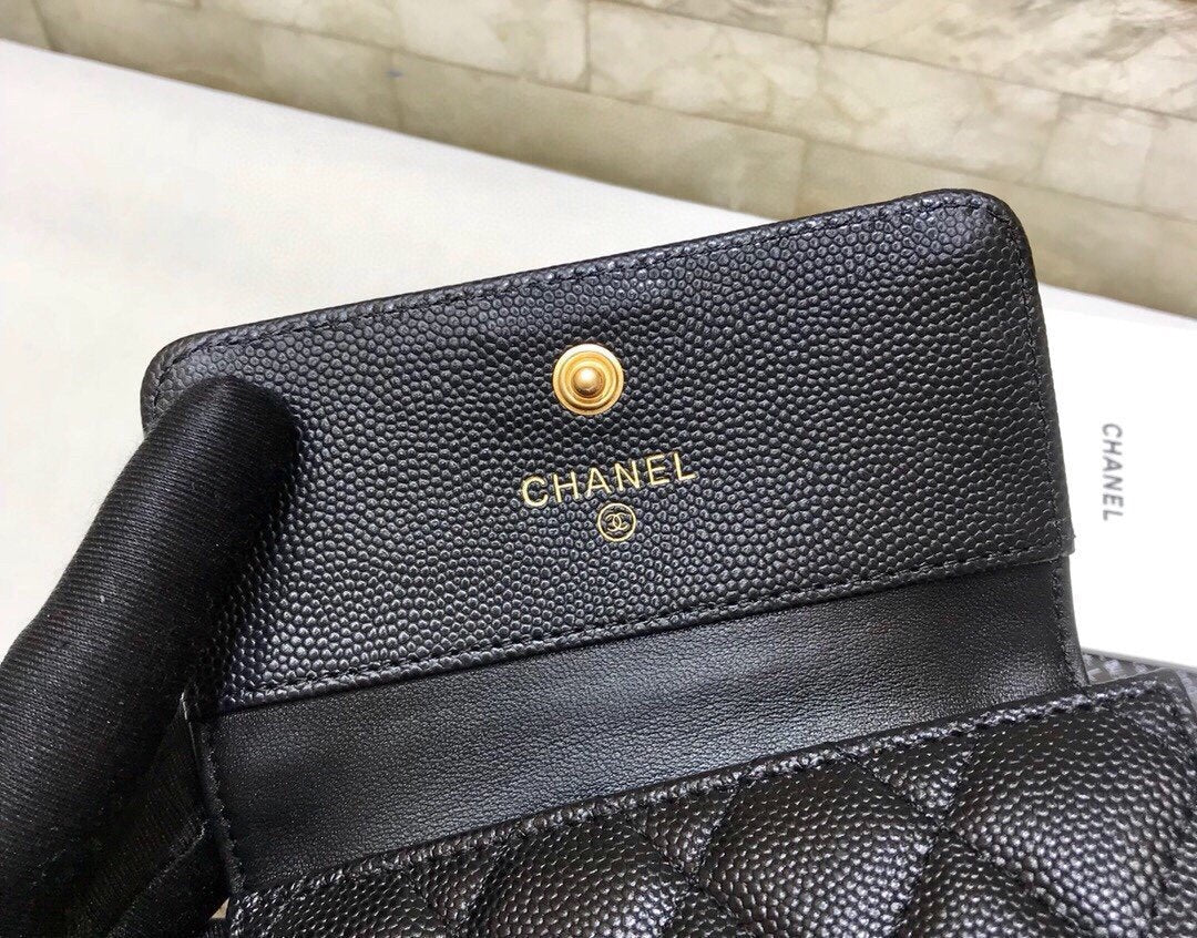 CO-CO Chanel Card Holder With Gold Hardware 12cm