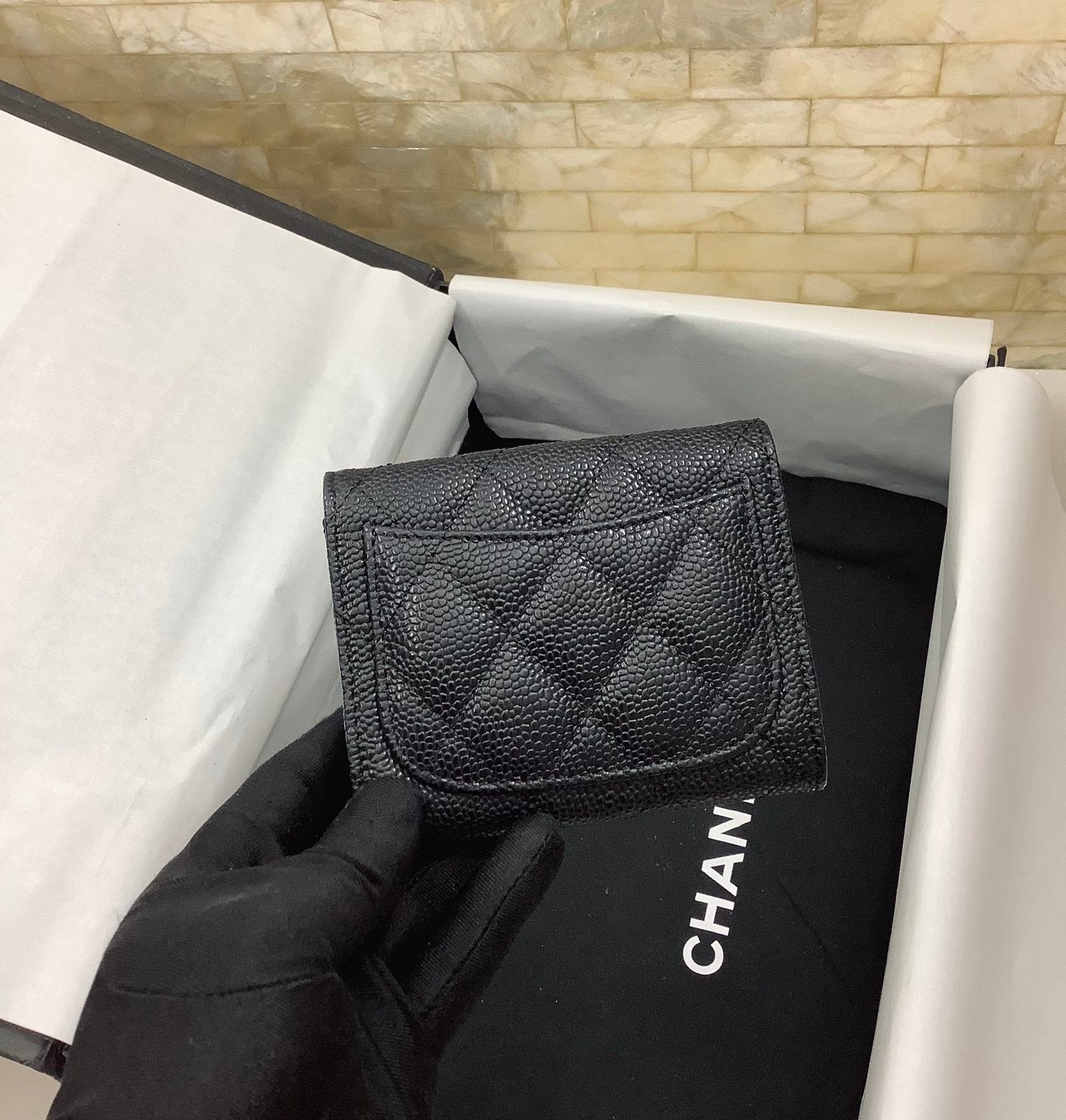 CO-CO Chanel Classic Card Holder With Silver Hardware 11cm