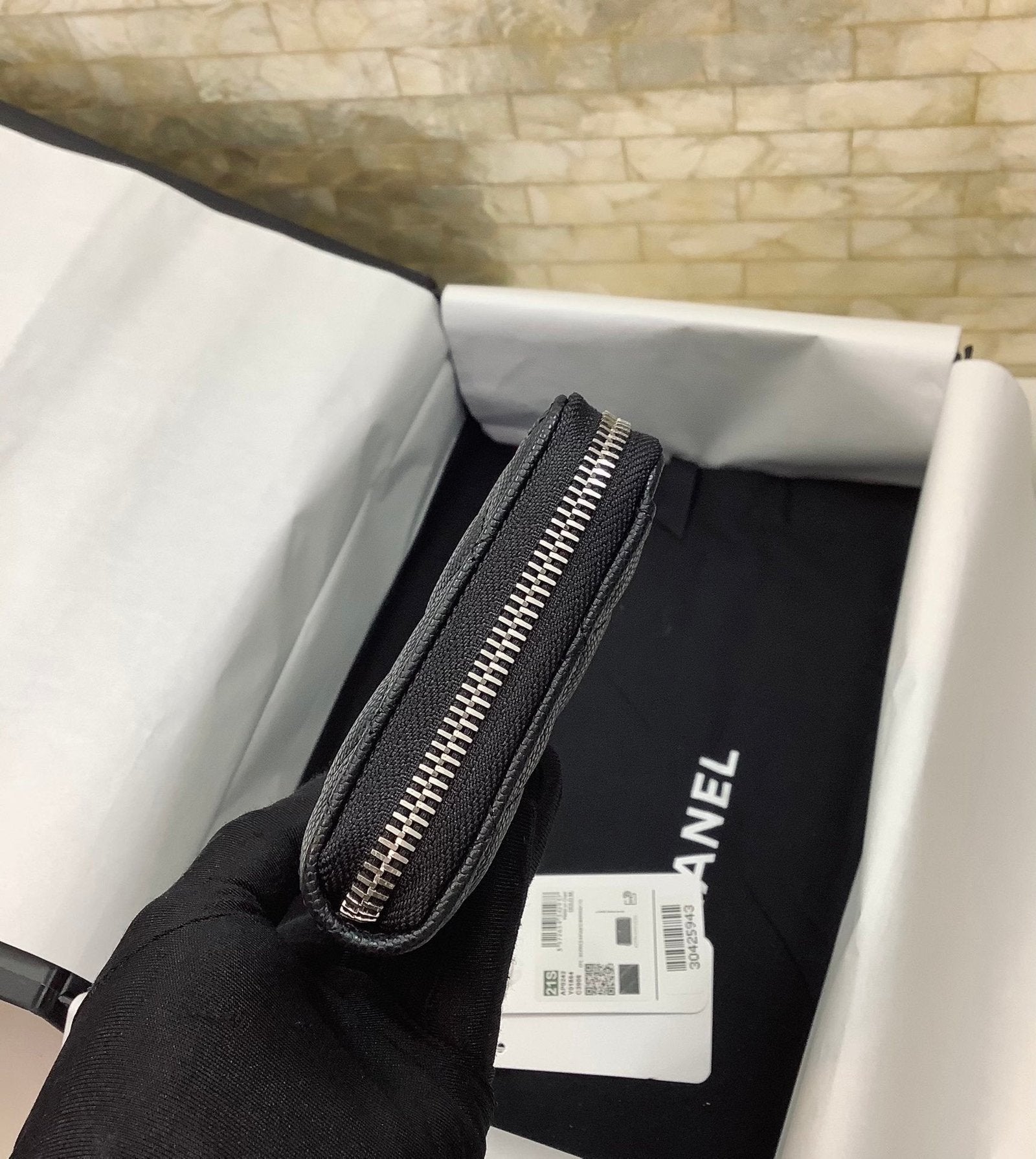 CO-CO Chanel Long Wallet With Silver Hardware 19cm