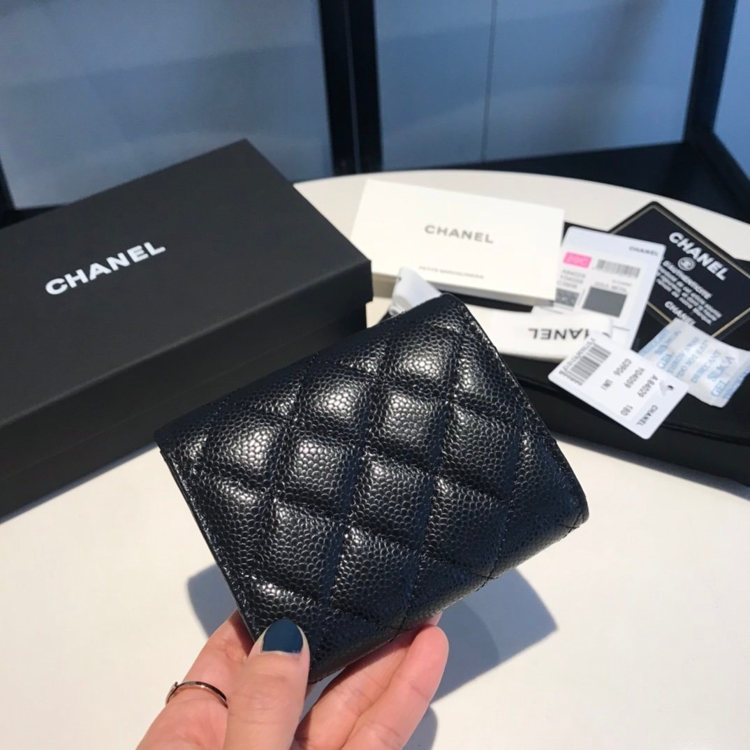 CO-CO Chanel Card Wallet With Silver Hardware 11cm