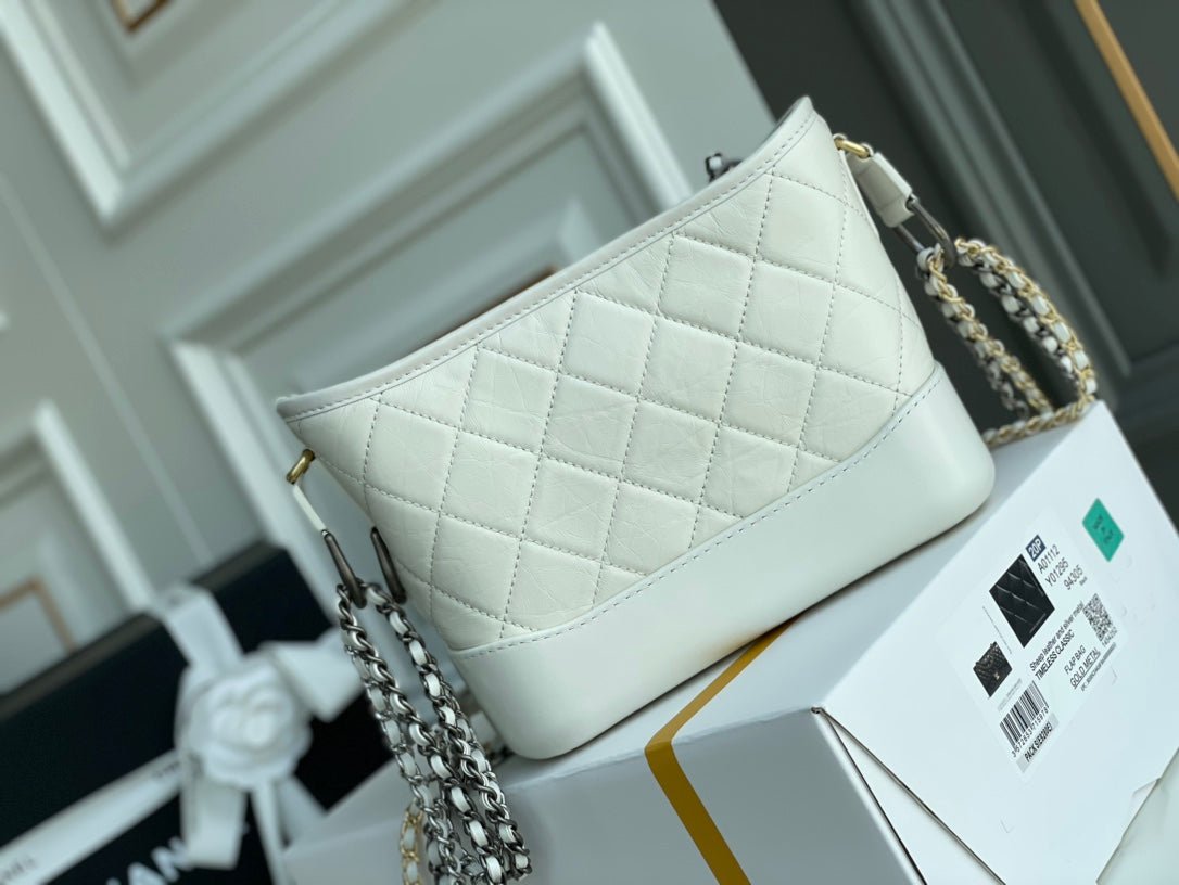 Chanel CO-CO Gabrielle Hobobag 20cm White