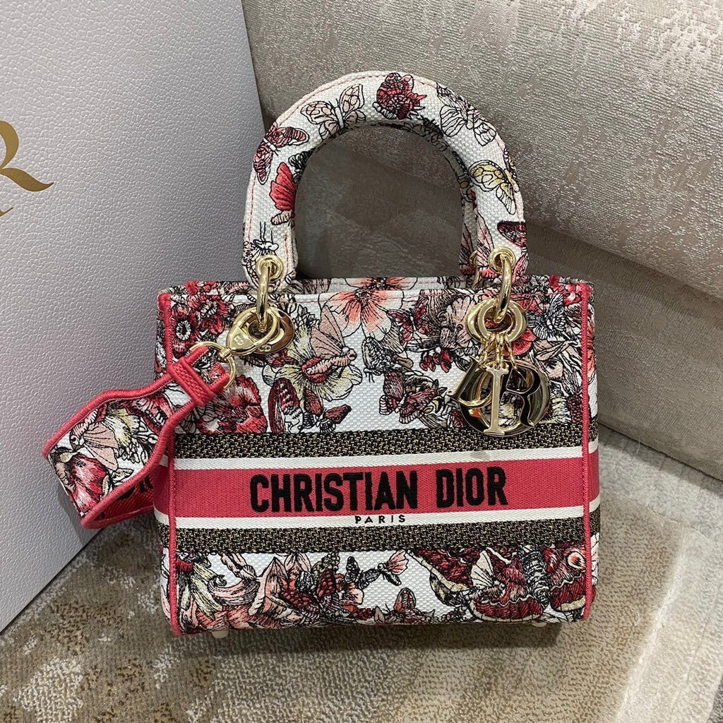 Christian Dior Medium Lady D-Lite Bag 24cm Red