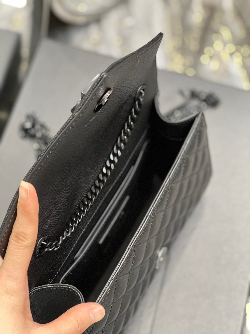 Saint Laurent Small Bag In Mix Matelasse 21cm Black