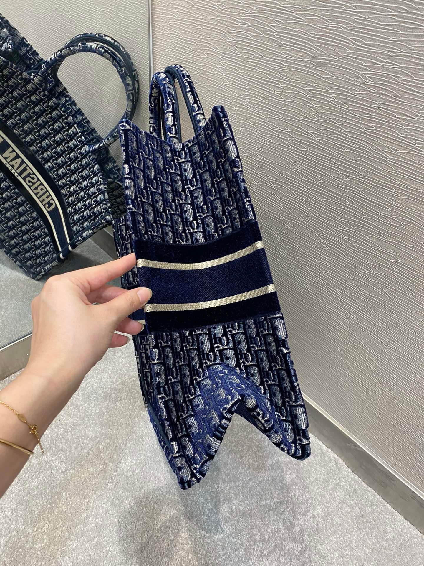 Christian Dior Blue Large Handle Bag 42cm