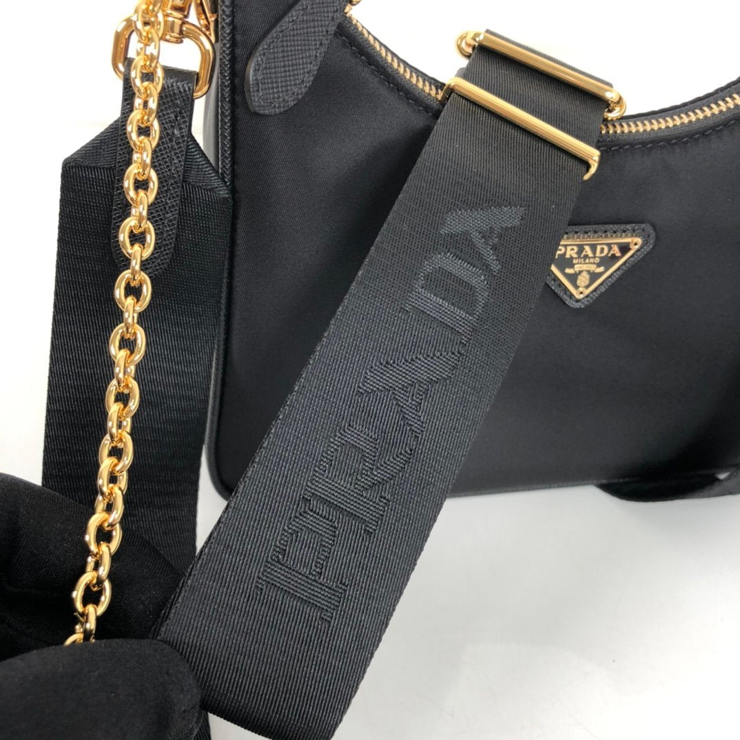 Prada Re-Edition 2005 Re-Nylon Bag Black For Women, Women’s Bags 8.6in/22cm