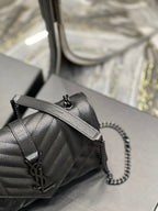 Saint Laurent Small Bag In Mix Matelasse 21cm Black