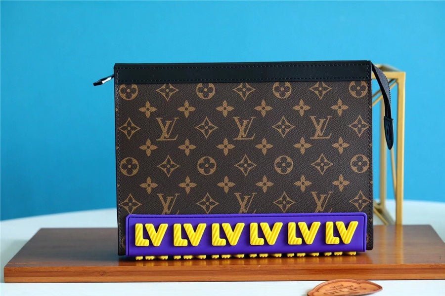 Louis Vuitton Pochette Voyage MM LV Rubber Monogram Canvas Brown For Men, Men’s Travel Accessories 27cm LV M80792