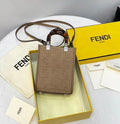 Fendi Mini Sunshine Shopper 18cm Brown