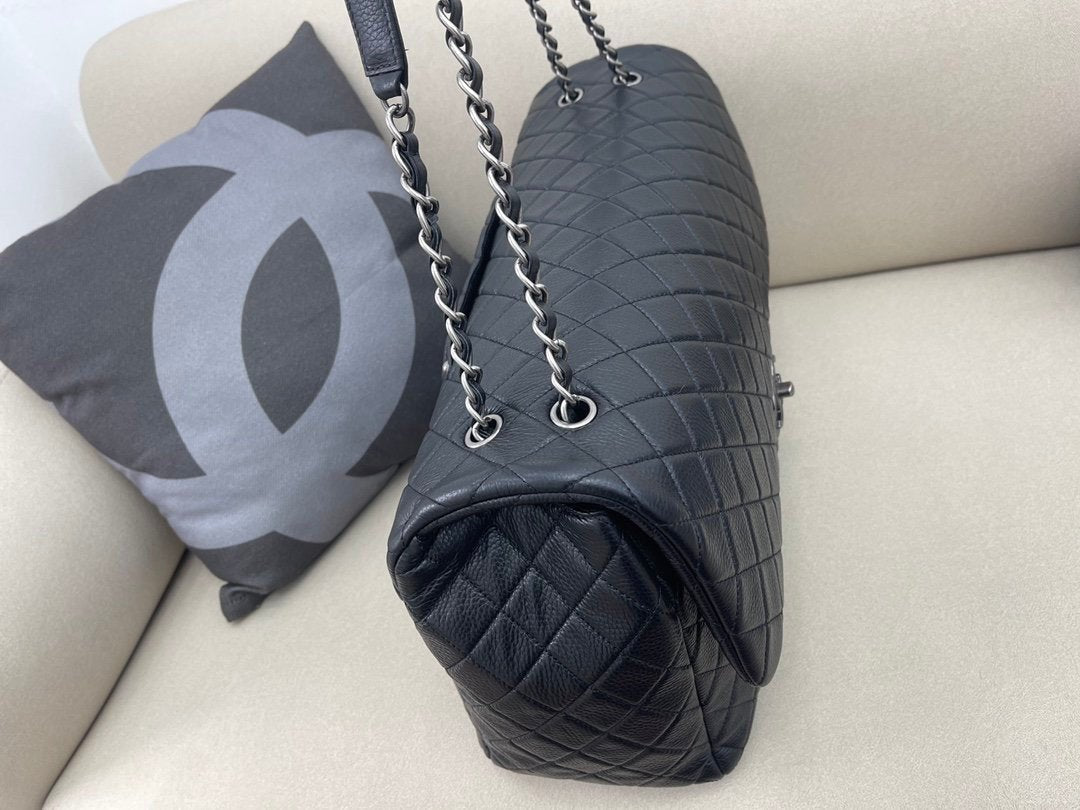 Chanel CoCo Luggage Silver Toned Hardware 46cm Black