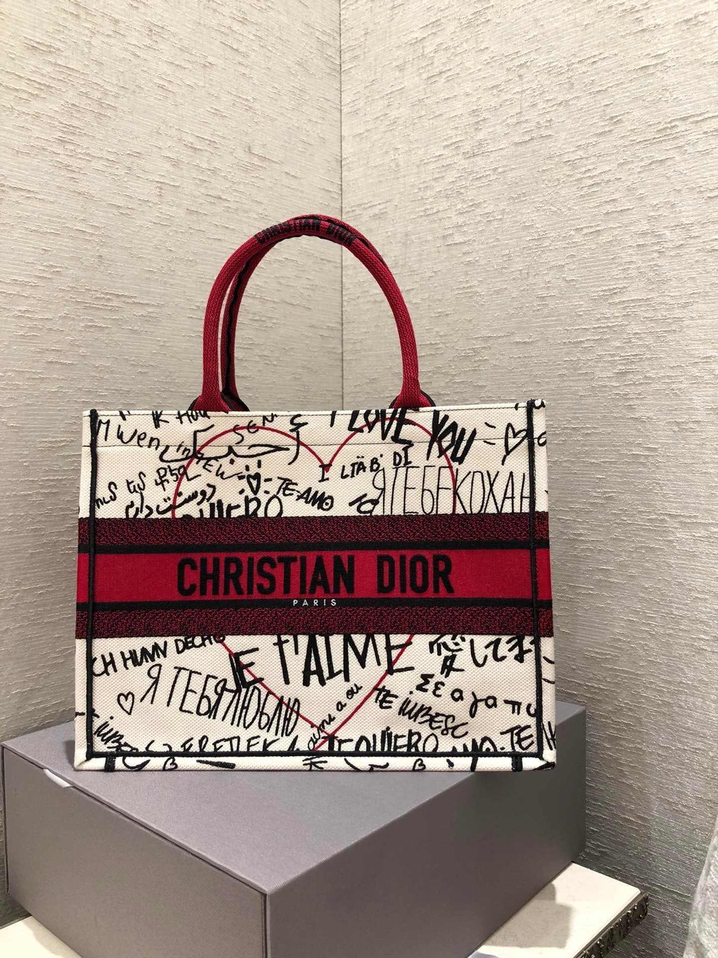 Christian Dior Red Mini Book Tote 36cm