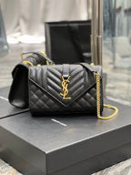 Saint Laurent Small Bag In Mix Matelasse 21cm Black