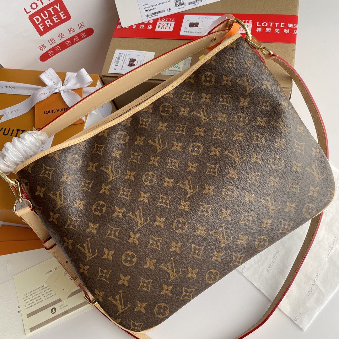 Louis Vuitton Delightful PM Monogram Canvas Natural For Women, Women’s Handbags, Shoulder Bags 33cm LV M40352